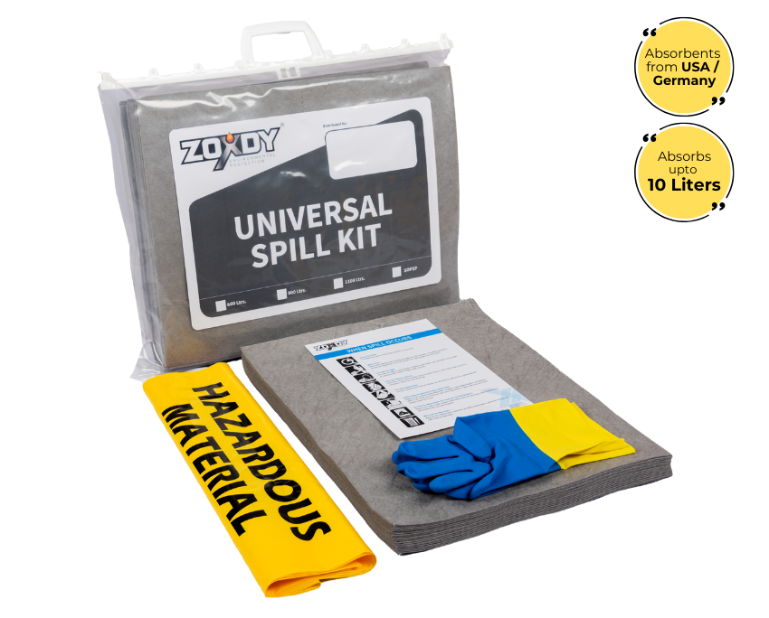 10 Liter Universal Spill Kit in Transparent Carry Bag