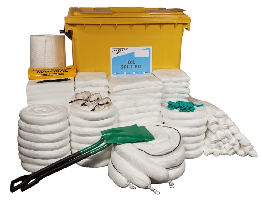 1000 Liter Oil Spill Kit in Four Wheeled Bin