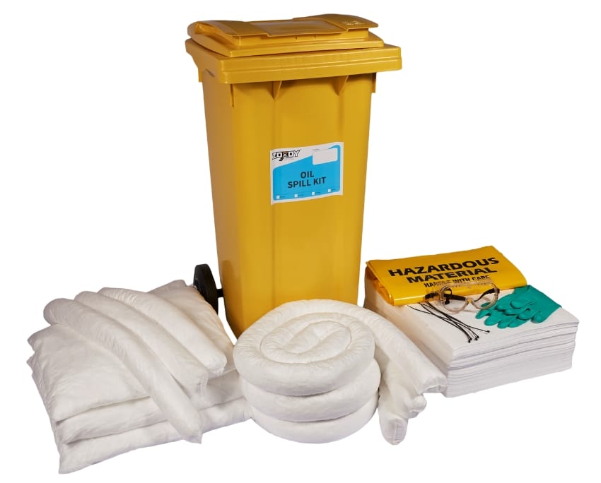 120 Liter Oil Spill Kit in Wheelie Bin