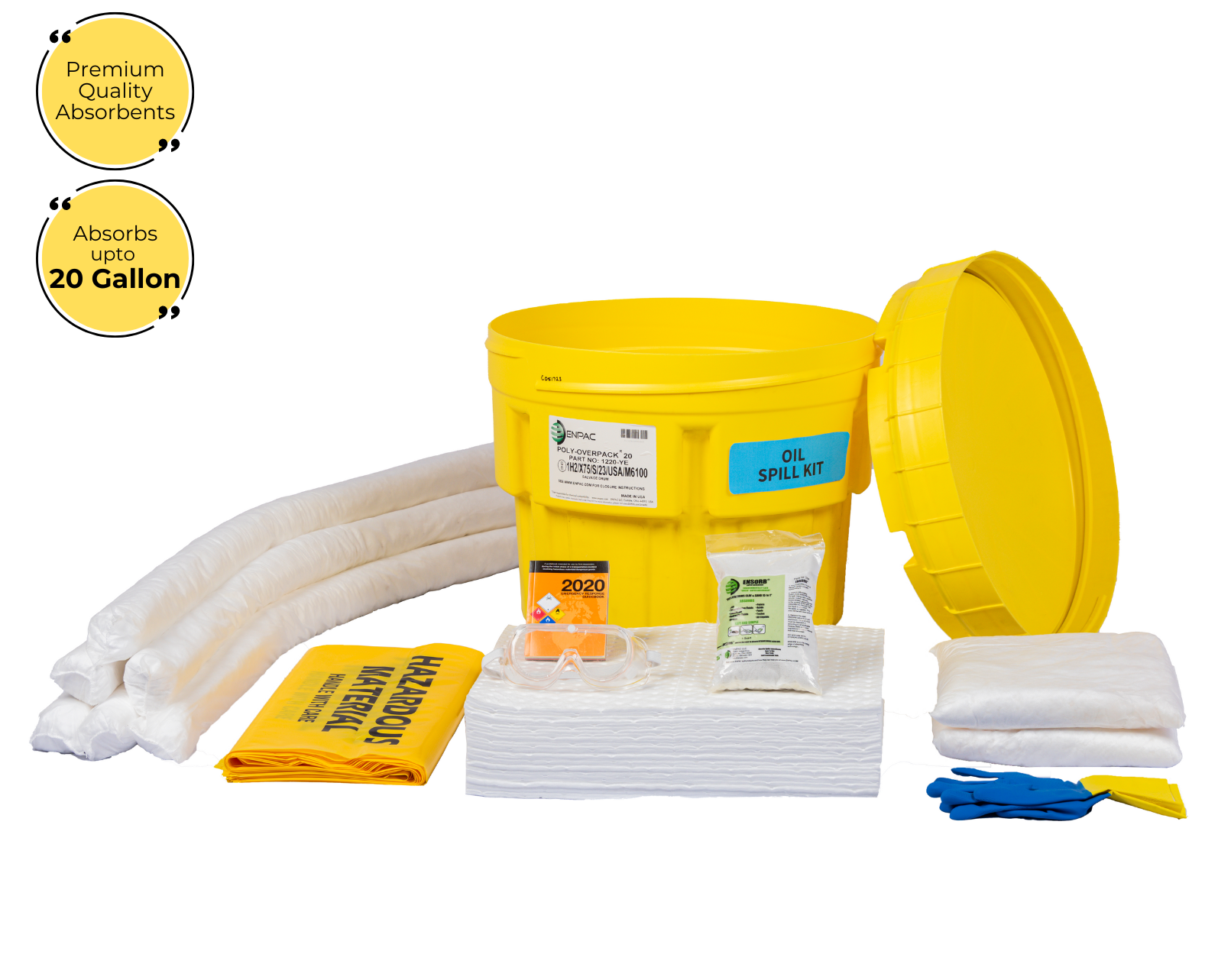 20 Gallon Oil Spill Kit in ENPAC Salvage Drum
