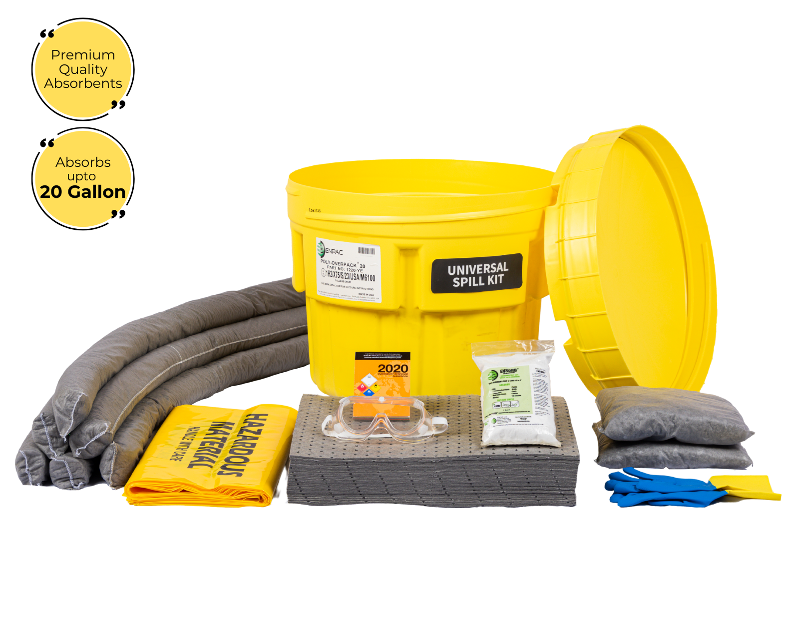20 Gallon Universal Spill Kit in ENPAC Salvage Drum
