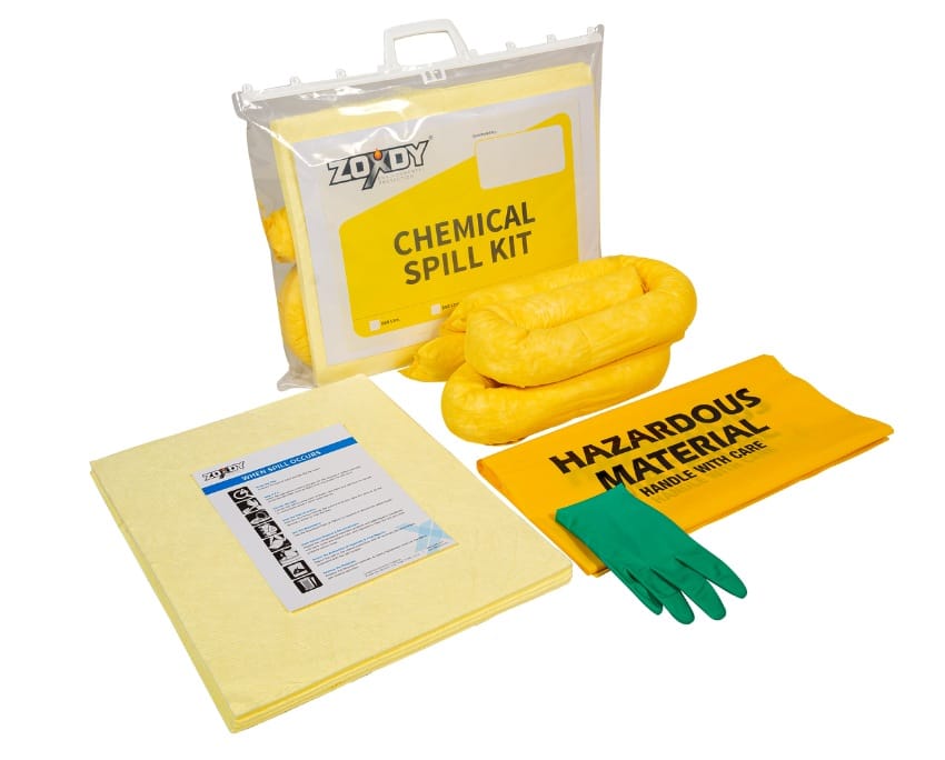 10 Liter Chemical Spill Kit in Transparent Carry Bag