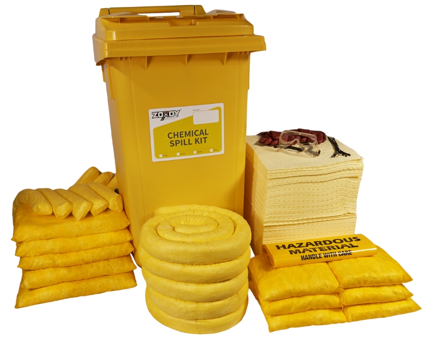 360 Liter Chemical Spill Kit in Wheelie Bin