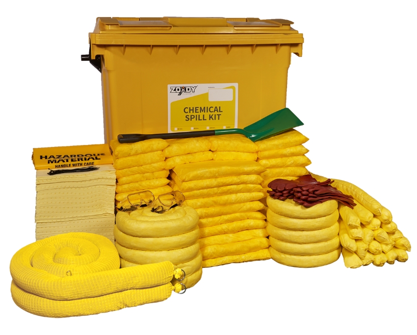 660 Liter Chemical Spill Kit in Four Wheeled Bin