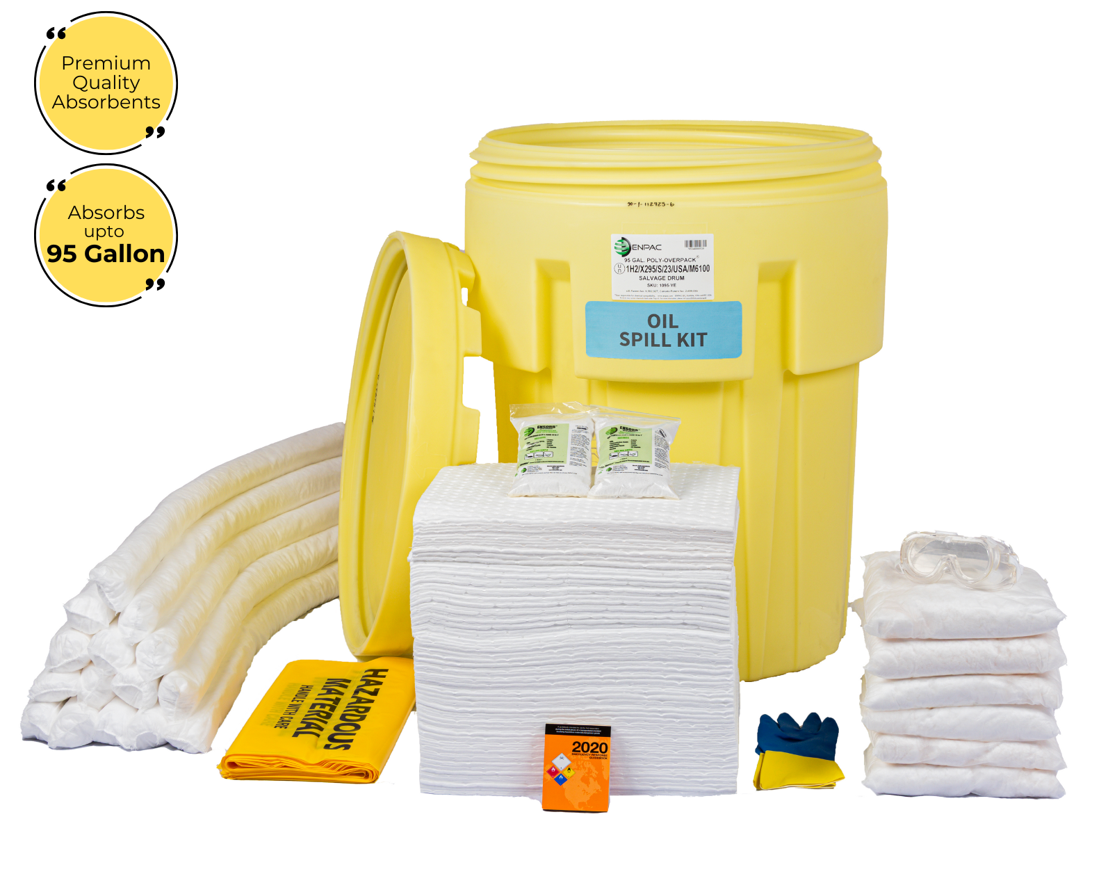 95 Gallon Oil Spill Kit in ENPAC Salvage Drum
