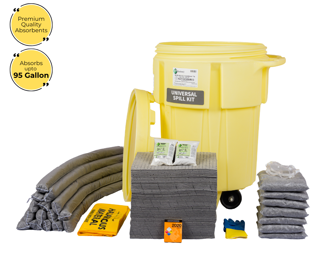 95 Gallon Universal Spill Kit in ENPAC Wheeled Salvage Drum