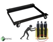 Caster Frame with Wheels for 6 Cylinder Storage Rack.