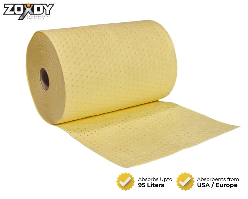 Chemical Absorbent Rolls, Bonded, Medium, 19"