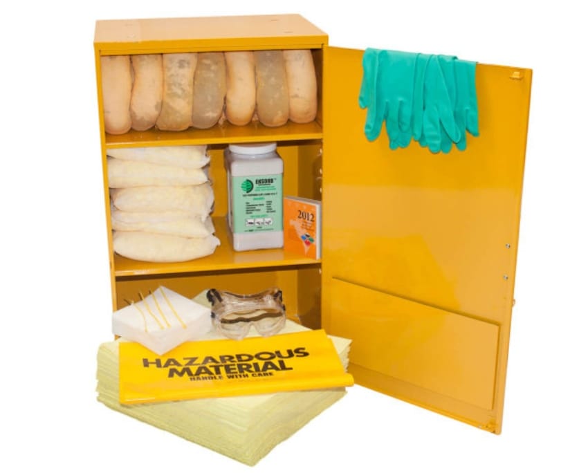 120 Liter Chemical Spill Kit in Wall Mountable Cabinet