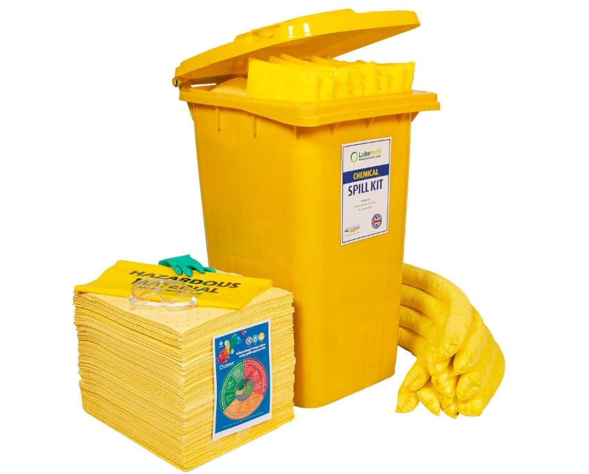 Lubetech Chemical Spill Kit in Wheelie Bin, 240 Liter