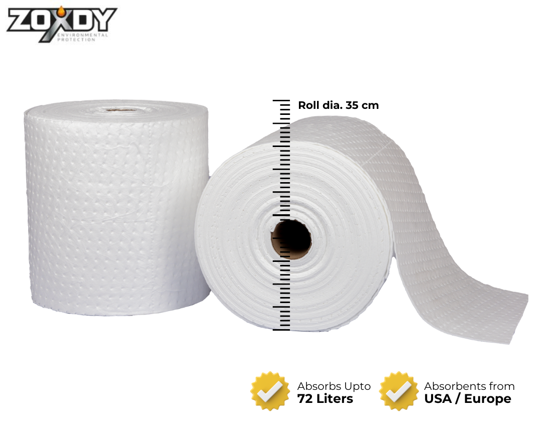 Oil Absorbent Rolls, Bonded, Heavy Duty, 15" Width.