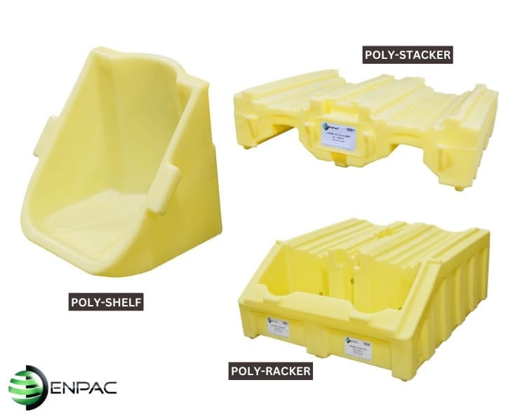 2 to 6 Drum Racker with Stacker & Poly-Shelf